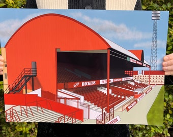 Ayresome Park Artwork Print Poster Teesside Middlesbrough FC MFC Boro