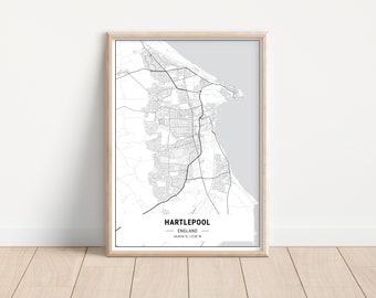 Map of Hartlepool Artwork | Print | Poster | Teesside | Hartlepool Artwork |