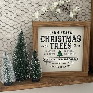 Farm Fresh Christmas Trees wooden picture, picture, sign, Christmas, winter, gift, decoration, farmhouse, country house