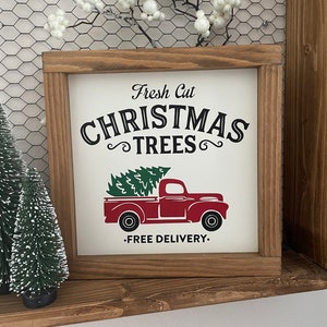 Fresh Cut Christmas Trees wooden picture, picture, sign, Christmas, winter, gift, decoration, farmhouse, country house