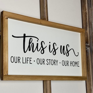This Is Us picture, wooden picture, sign, decoration, living room, hallway, family, farmhouse, country house