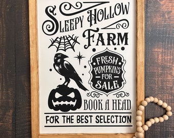 Sleepy Hollow Farm Holzbild | Holzschild | Schild | Deko | Herbst | Farmhouse | Landhaus | Halloween