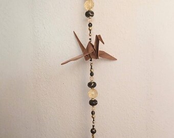 A Pure Copper Origami crane mobile.  A one-of-a-kind unique handmade piece.
