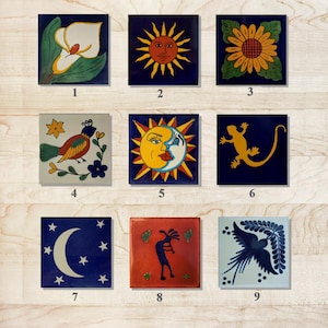 Set of 4 Trivet Mexican Tiles 4.2" x 4.2" Coasters To Chose From 27 Assembled Options