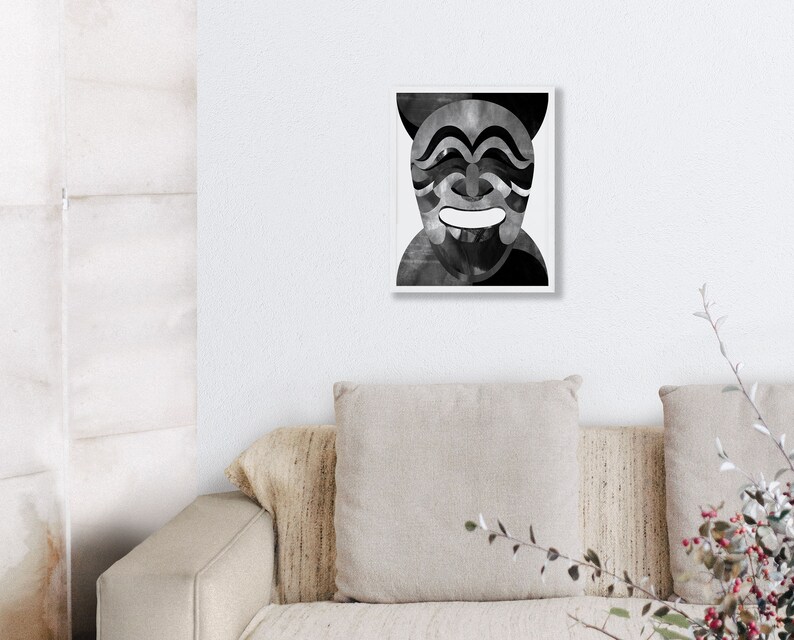 Korean Aesthetic Living Room Wall Art Hahoetal Geometric Printable