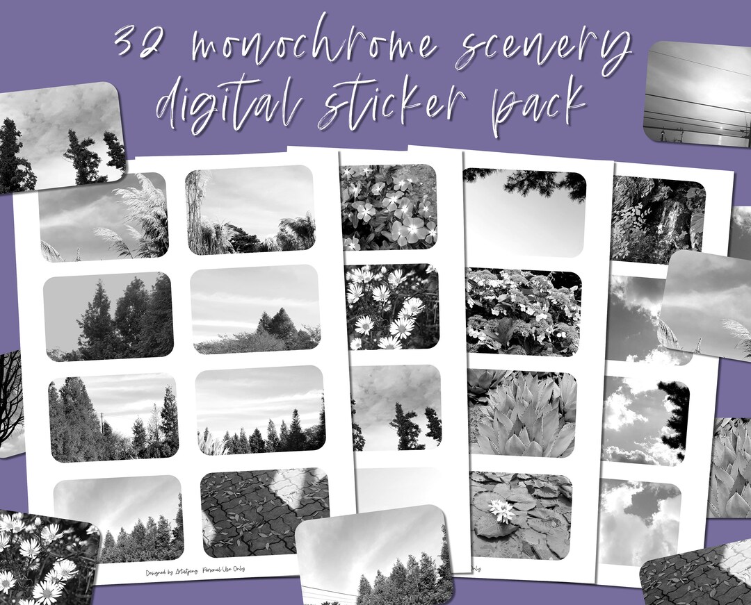 Secenery Sticker Background Digital Sticker Pack: Scenery and Nature Stickers for iPad - Etsy