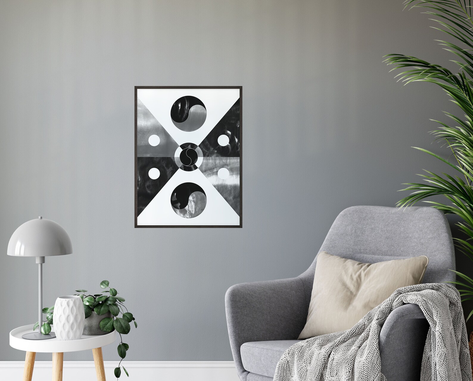 Korean Aesthetic Abstract Wall Art Black and White Art Etsy