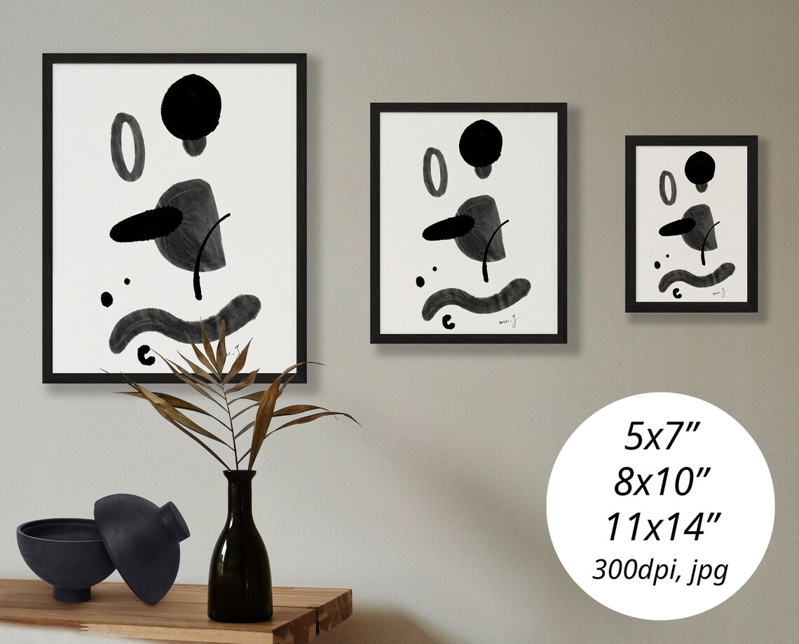 Printable geometric art Modern abstract art Aesthetic Etsy