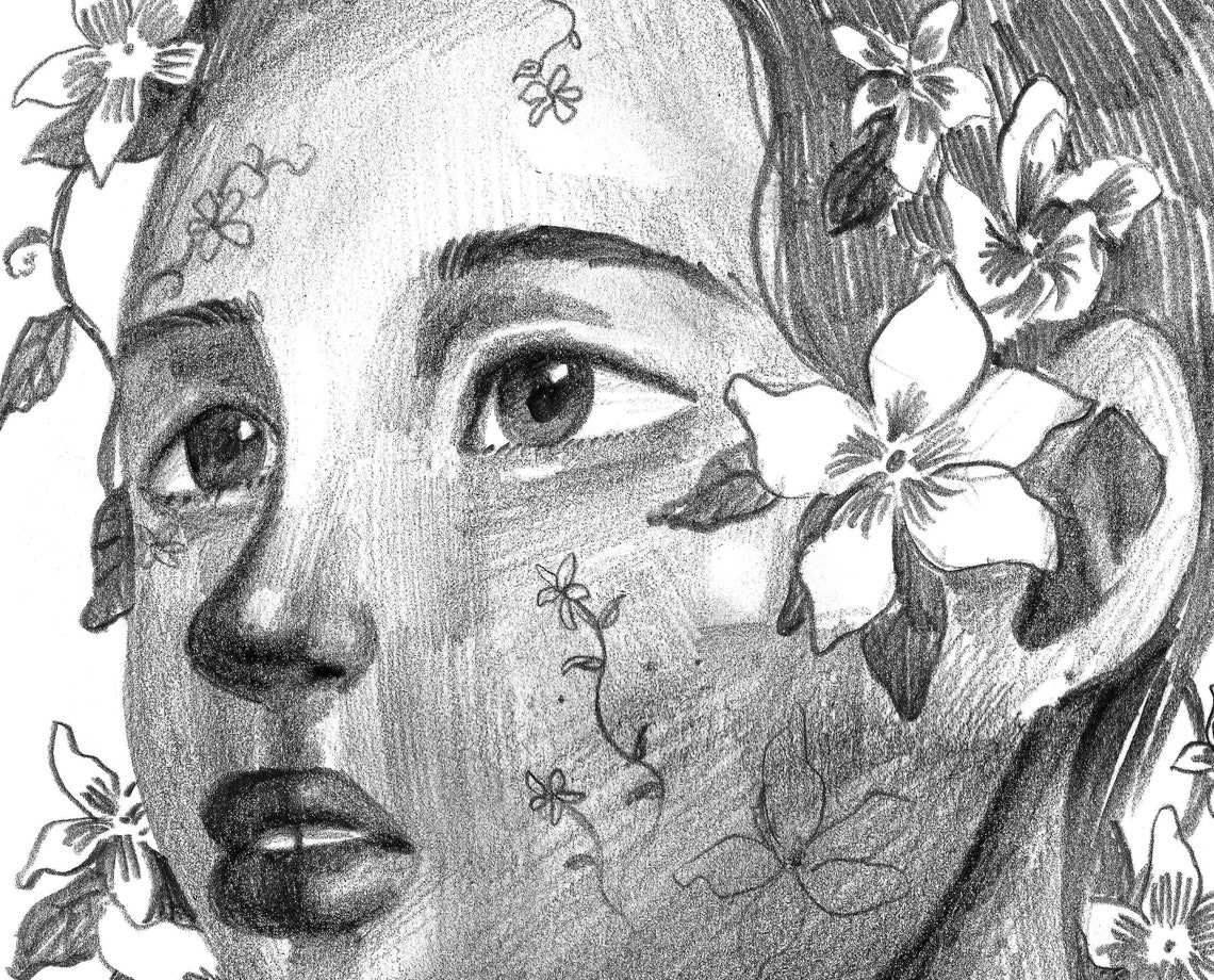 Modern Black and White Fashion Wall Art Pencil Drawing Etsy