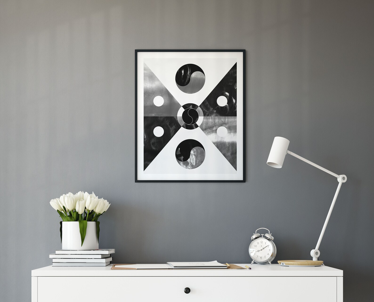 Korean Aesthetic Abstract Wall Art Black and White Art Etsy