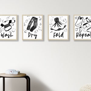 Set von 4 Waschküche Dekor Waschküche Zeichen waschen | Etsy