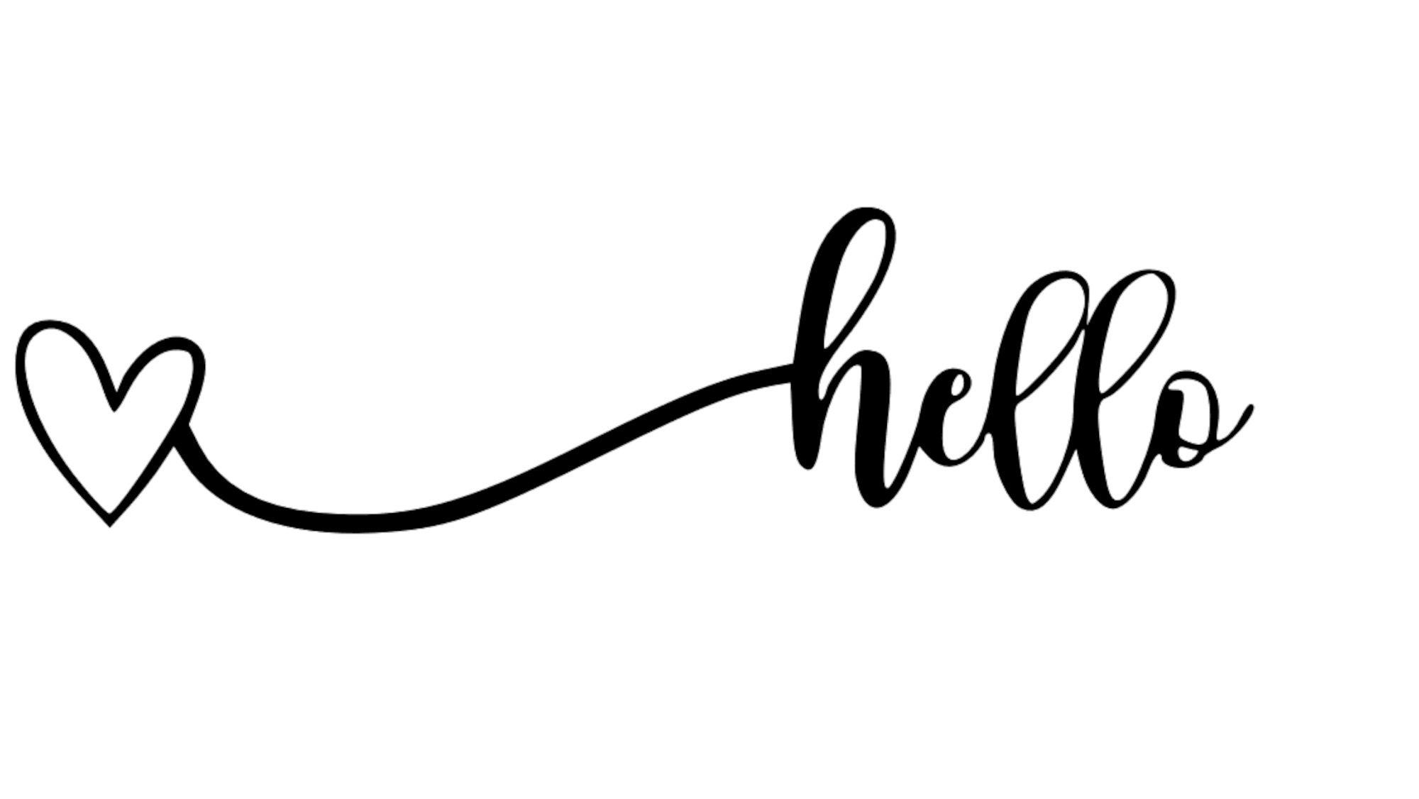 Hello with heart buttercup font Etsy