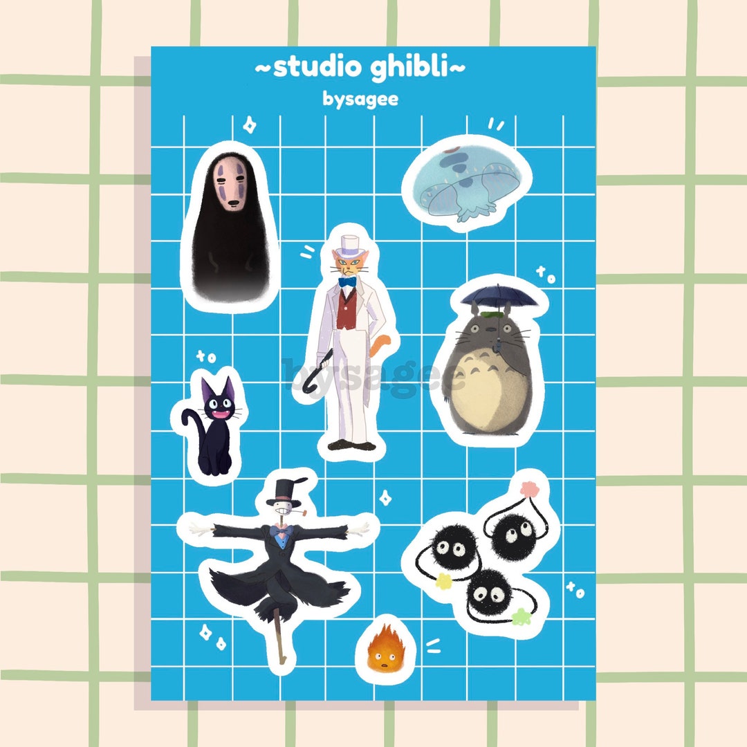 Studio Ghibli Sticker Sheet/anime/japan/no Etsy