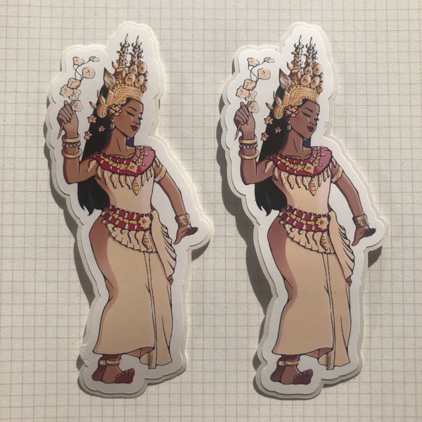 cambodian apsara sticker/khmer/southeast asian/asian/angkor wat/hindu/journaling/scrapbooking