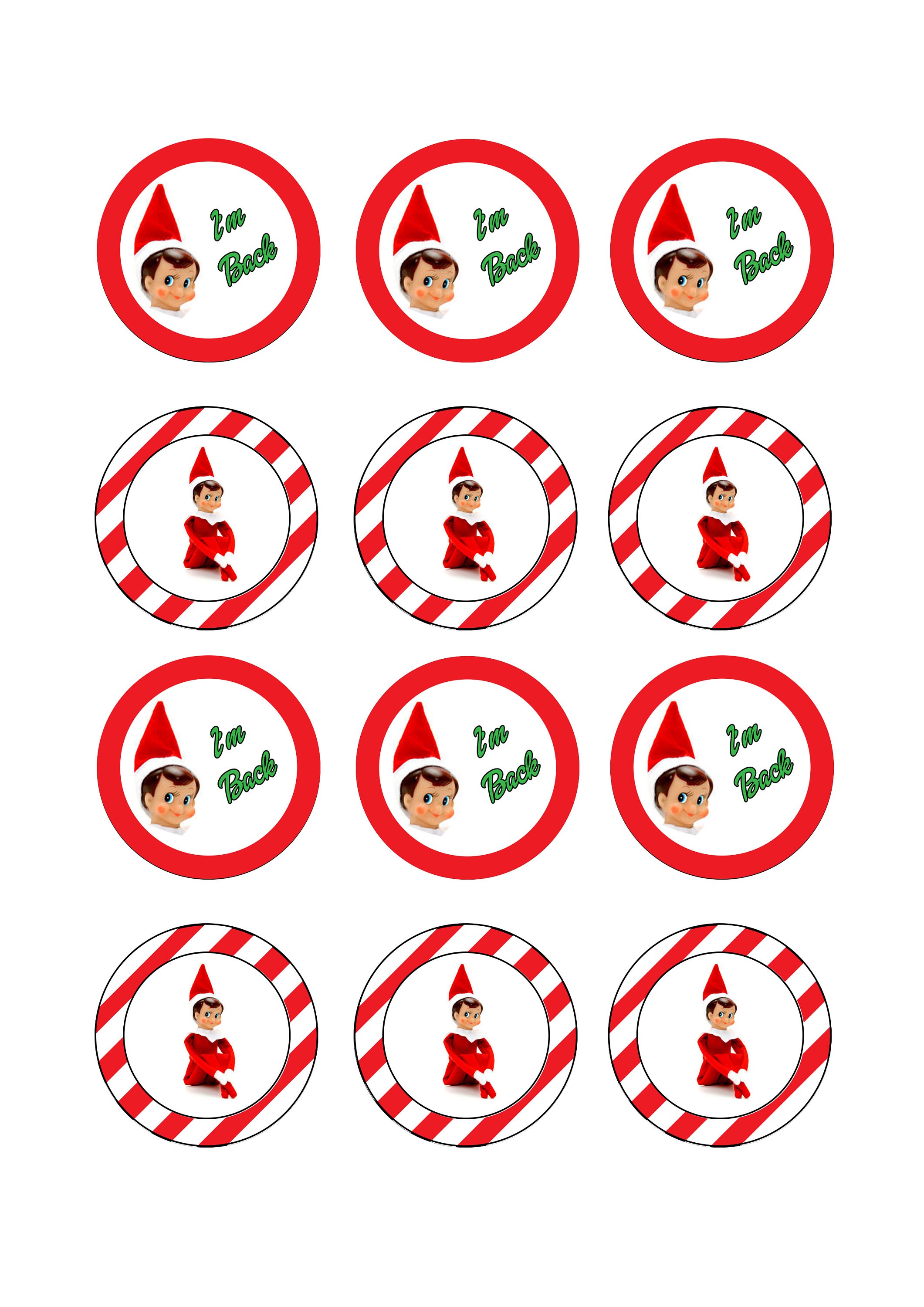 Elf on the Shelf Edible Cupcake Toppers Party Cake Edible Etsy UK