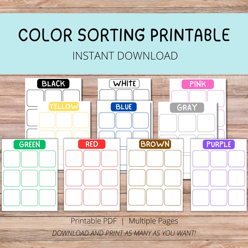 Color Sorting Activity Printable, Color Sorting Preschool Printable ...