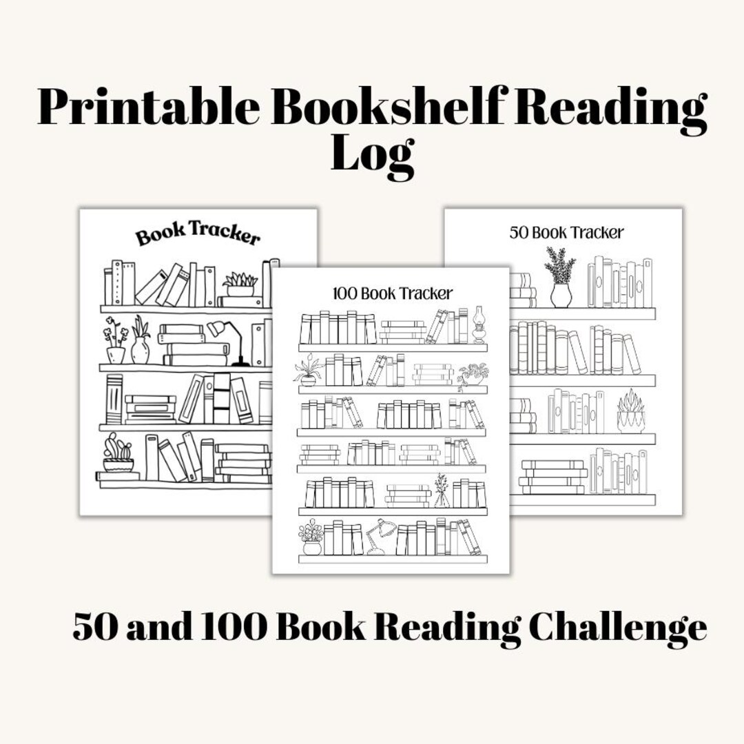 Bookshelf Log Read|read 100 Books Challenge Printable|100 Book Reading ...