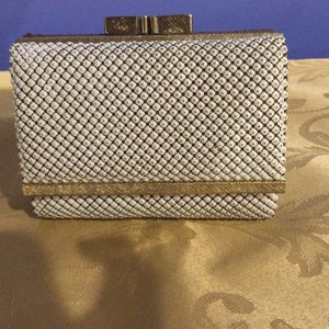Vintage White and Gold mesh purse /wallet