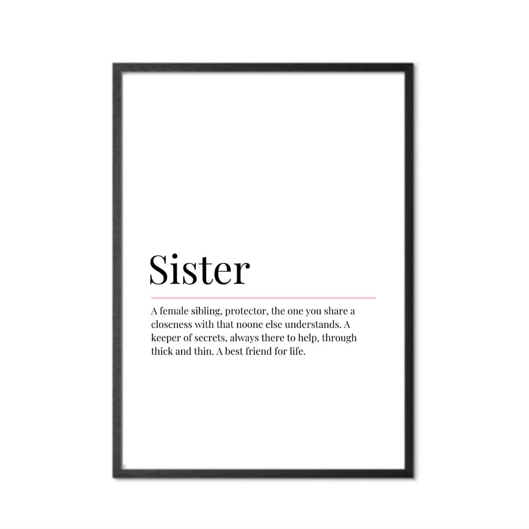 Sister Definition Print Wall Art Bedroom Print. Etsy