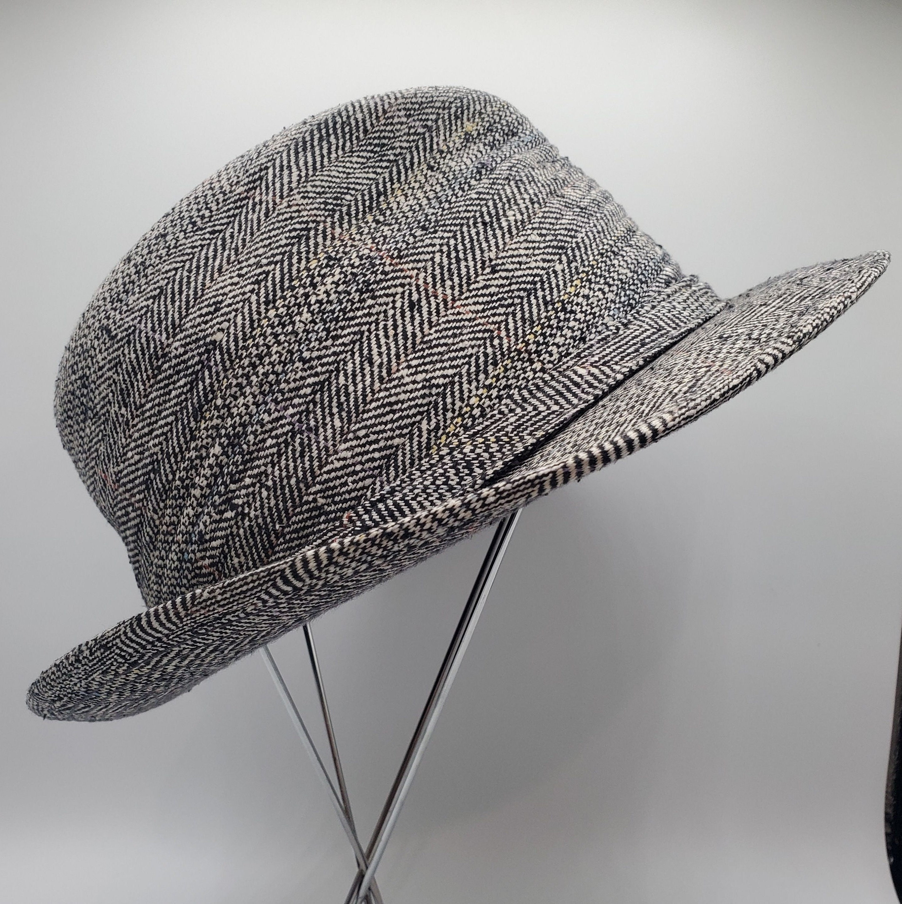 Trilby Hat Stetson Herringbone Fedora Vintage Stetson Lined Tweed
