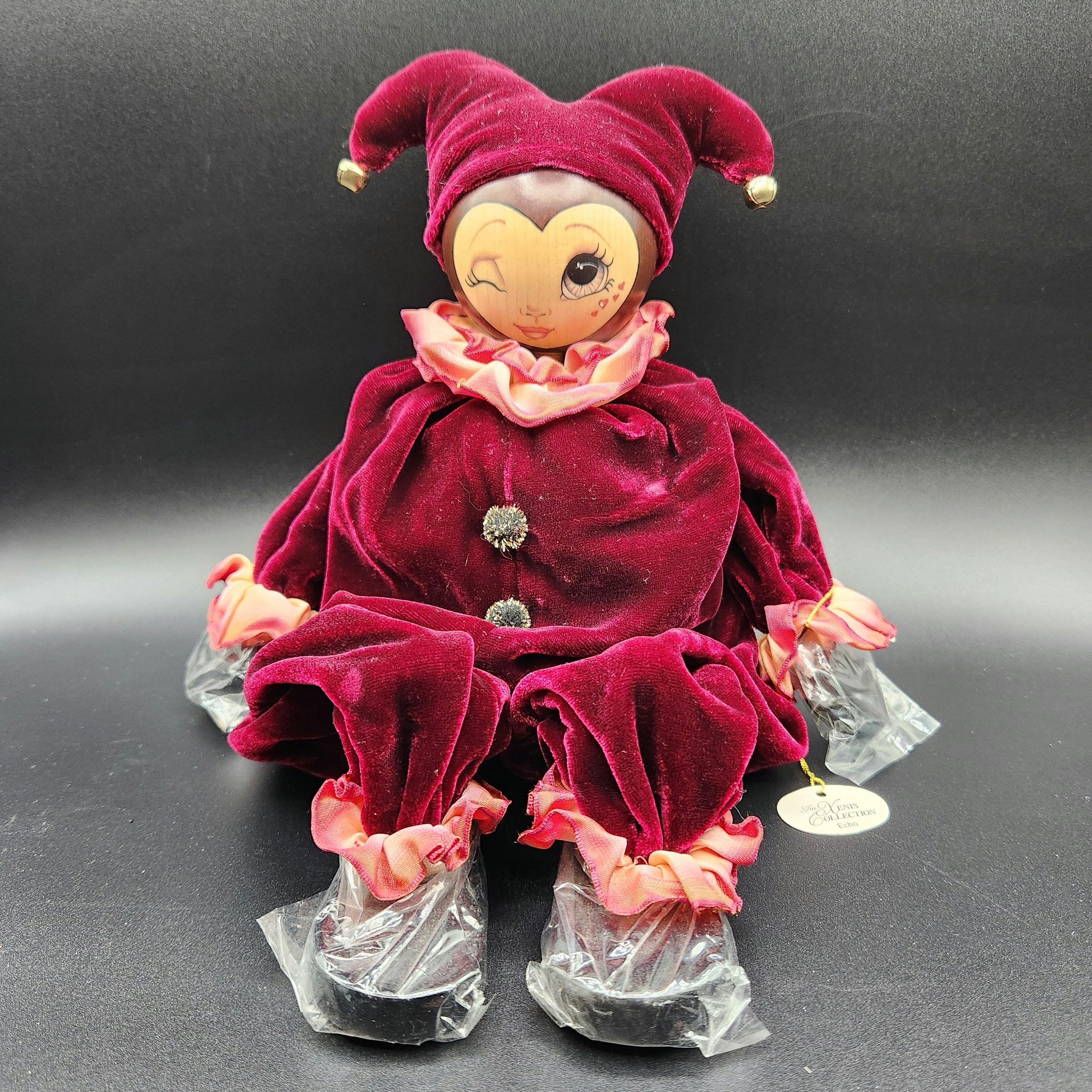 Vintage Xenis Collection Musical Court Jester Doll Echo Music Box