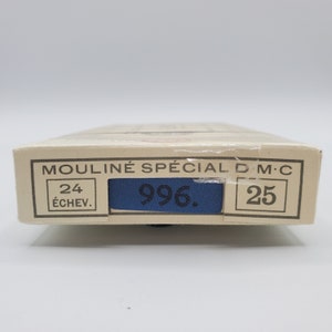 Vintage Mouline Special 25 #996 DMC Cotton Six Strand Embroidery Floss Crafts Blue Made in France Unopen Box 24 Skeins