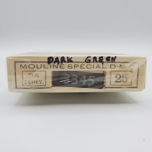 Vintage Mouline Special 25 # 3345 DMC Cotton Six Strand Embroidery Floss Crafts Green Made in France Unopen Box 24 Skeins