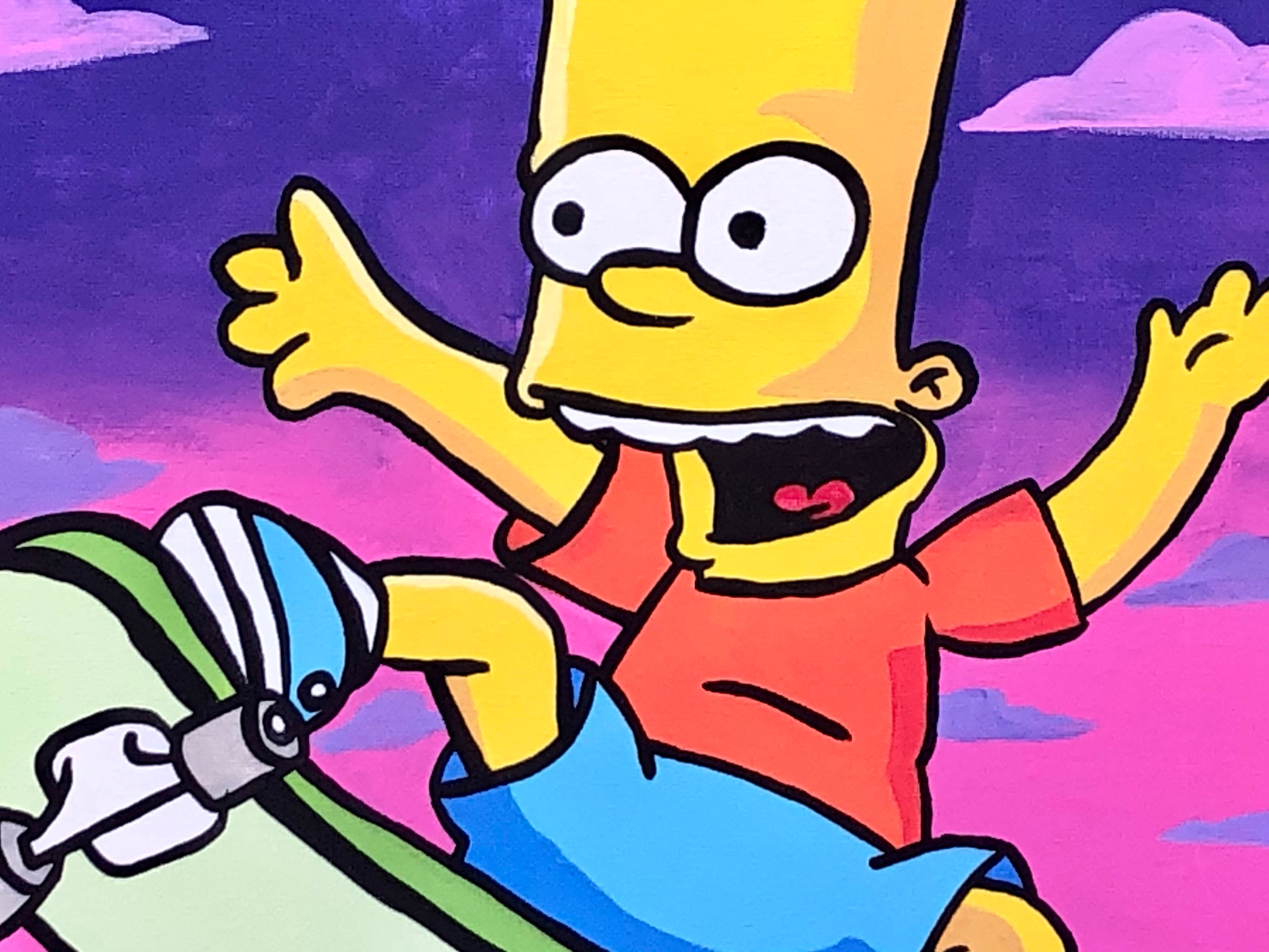 Bart Simpson Acrylic Painting 12x16 Inch Canvas Etsy