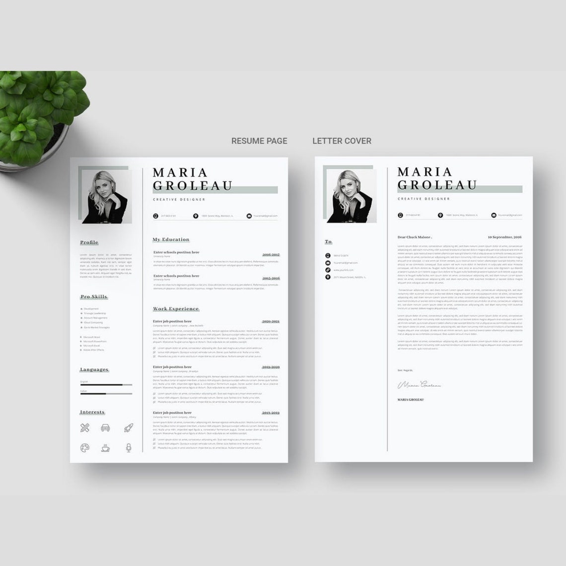 Resume Template Professional Modern Resume Template for Pages | Etsy