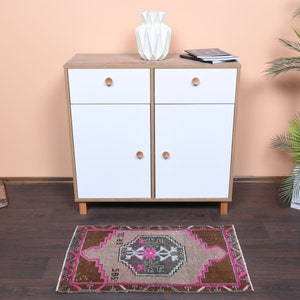 1.8x3.1 Ft Turkish wool small rug, Bath mat, Bathroom rug, Kitchen rug, Handmade rug, Vintage laundry rug, Entryway rug, 2x3 Bedside rug
