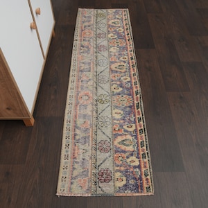 2x6 Turkish Vintage rug, Oushak rug, Anatolian rug, Hallway rug, Runner rug, Kitchen Rug, Entryway rug, 2x6 Rug, Wool rug, 1.6x5.6 Ft