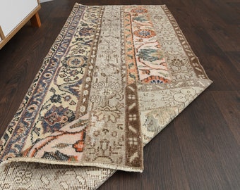 2.3x5.4 Ft Turkish rug, Vintage rug, Handwoven rug, Anatolian rug, Patchwork rug, Oushak rug, Bohemian rug, 2x5 Runner rug, Entryway rug