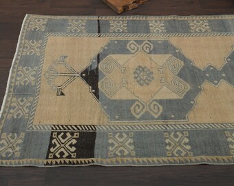 4x12 Turkish vintage rug, Wool rug, One-of-a-Kind Rug, Oushak rug, 4x12 Rug, Hallway rug, Runner rug, Kitchen rug, Decor rug, 3.6x12.3 Ft