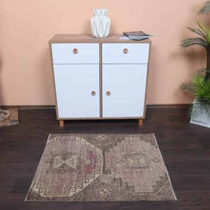 2.8x3.6 Ft Oushak rug, Vintage rug, Bathroom rug, Kitchen throw carpet, Door mat, Small rug, Entryway rug, 3x4 Rug, Front mat, Bath mat
