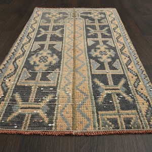 2x3 Turkish rug, Vintage small rug, Wool rug, Bath mat, Door mat, Bathroom rug, Kitchen rug, 2x3 Rug, Antique rug, Entryway rug, 1.8x3.1 Ft