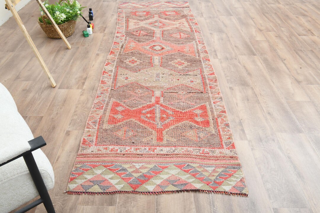 3x9 Ft Turkish Vintage Runner Rug, Handmade Wool Rug, Hallway Rug ...