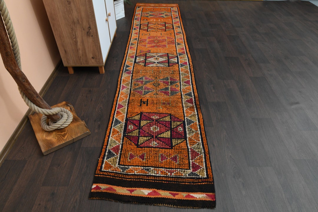 2.5x11.9 Ft, Turkish Rug, Vintage Rug, Hallway Rug, Oushak Runner