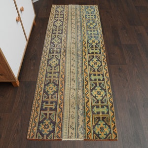2x6 Turkish rug, Vintage rug, Oushak rug, Anatolian rug, Hallway rug, Runner rug, Kitchen Rug, Entryway rug, 2x6 Rug, Wool rug, 2.1x5.9 Ft