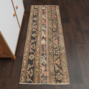 1.9x5.0 Ft Handwoven rug, Vintage rug, Turkish small rug, Oushak rug, Runner rug, Bedroom rug, Kitchen rug, Anatolian rug, Wool rug, 2x5 Rug