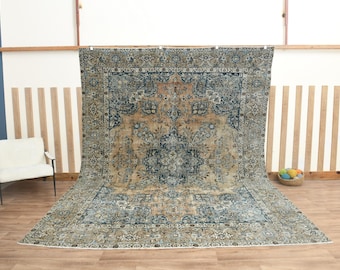 8x12 Handmade Turkish rug, Anatolian carpet, Oversize rug, Wool rug, Oushak area rug, Large rug, Living room rug, Area rug, Vintage Rug 8x13