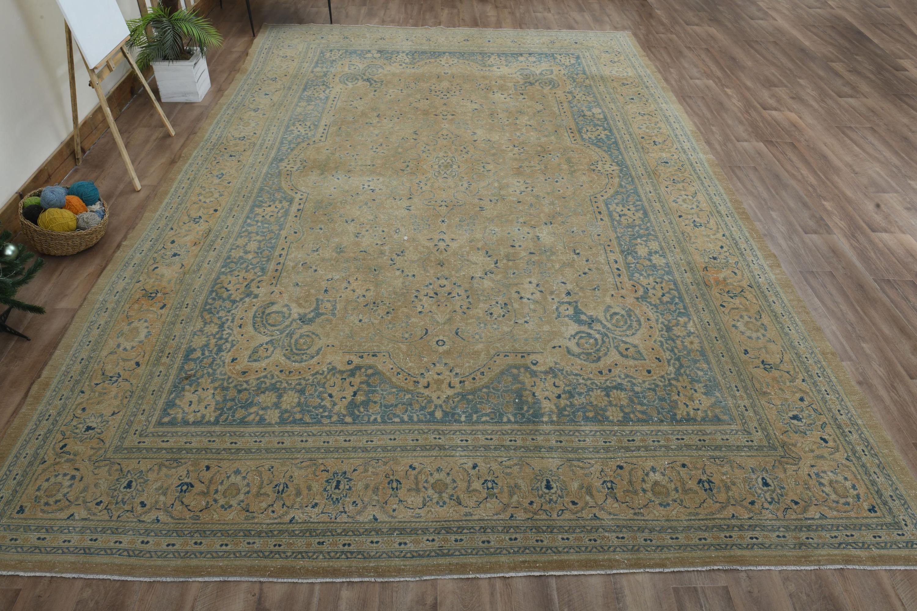 10x16 Ft ANATOLIAN LUXURY STYLE Rug, Extra Large Rug, Sandy Beige Blue ...