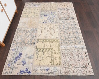 4.0x5.8 ft, HOME DECOR, Oushak area rug, Vintage area rug, Turkish area rug, Antique wool rug, Living room rug, Bohemian rug, 4x6 Area rug