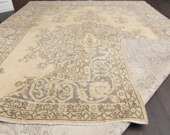 7.2x10.8 Ft Handmade Turkish rug, Anatolian carpet, Vintage oversized rug, Oushak rug,Area rug, Living room rug, 7x11 Rug, Oriental area rug