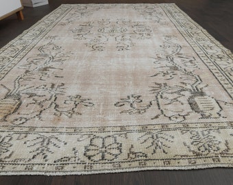5x8 Vintage rug, Oushak rug, Turkish rug, One of a kind, Anatolian wool rug, Area rug, Living room rug, Boho decor, 5x8 Rug, Oriental rug