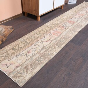 1.9x9.9 Ft Turkish runner rug, Vintage runner rug , Oushak runner rug, Antique rug, Hallway rug, 2x10 Runner rug, Entryway rug, Bedroom rug