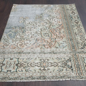 2.7x3.1 Ft Handmade rug, Oushak rug, Turkish rug, Bathroom rug, Kitchen rug, 3x3 Small rug, Entryway rug, Bath mat, laundry Rug, Door mat