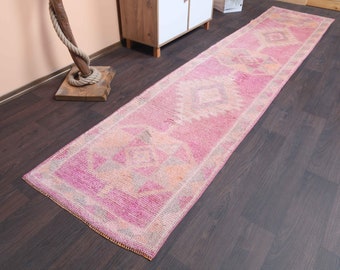 3x12 Anatolian rug, Oushak Wool rug, Vintage rug, Kitchen rug, Turkish rug, Hallway rug, Runner rug, Entryway rug, 3x12 Rug, 2.6x12.0 Ft