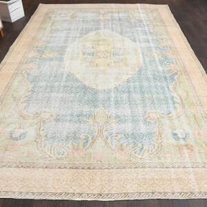 7x10 Turkish rug, Anatolian carpet, Vintage rug, Oushak rug, Area rug, Home decor, Living room rug, 7x10 Large rug, Faded rug, 6.6x10.3 Ft