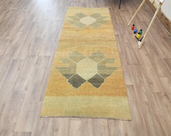 3x8 Turkish rug, Vintage rug, Oushak rug, Bohemian rug, Entryway Rug, Hallway rug, Wool rug, 3x8 Rug, Kitchen rug, Runner rug, 2.8x7.8 Ft