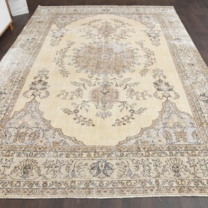 7.0x9.8 Ft Handmade Turkish rug, Anatolian rug, Vintage rug, Oushak rug, Living room rug, Home decor, 7x10 Area rug, Bohemian rug, Wool rug